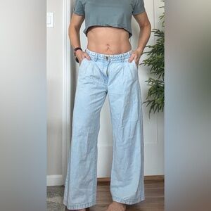 American Eagle strigid light Wash Wide Leg Jeans - mid Rise, trouser jeans